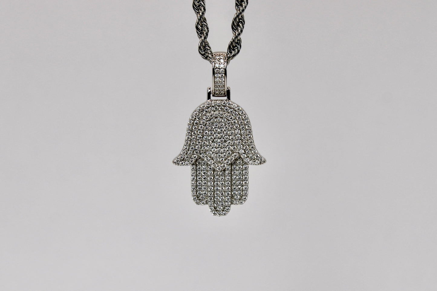 Moissanite Hamsa Pendant
