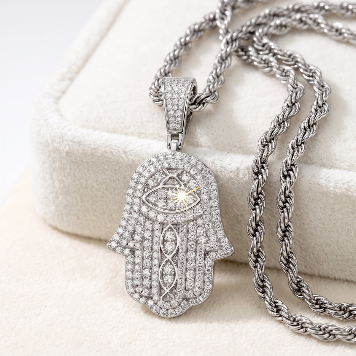 Ventega Hamsa pendant, elegant catalog photo