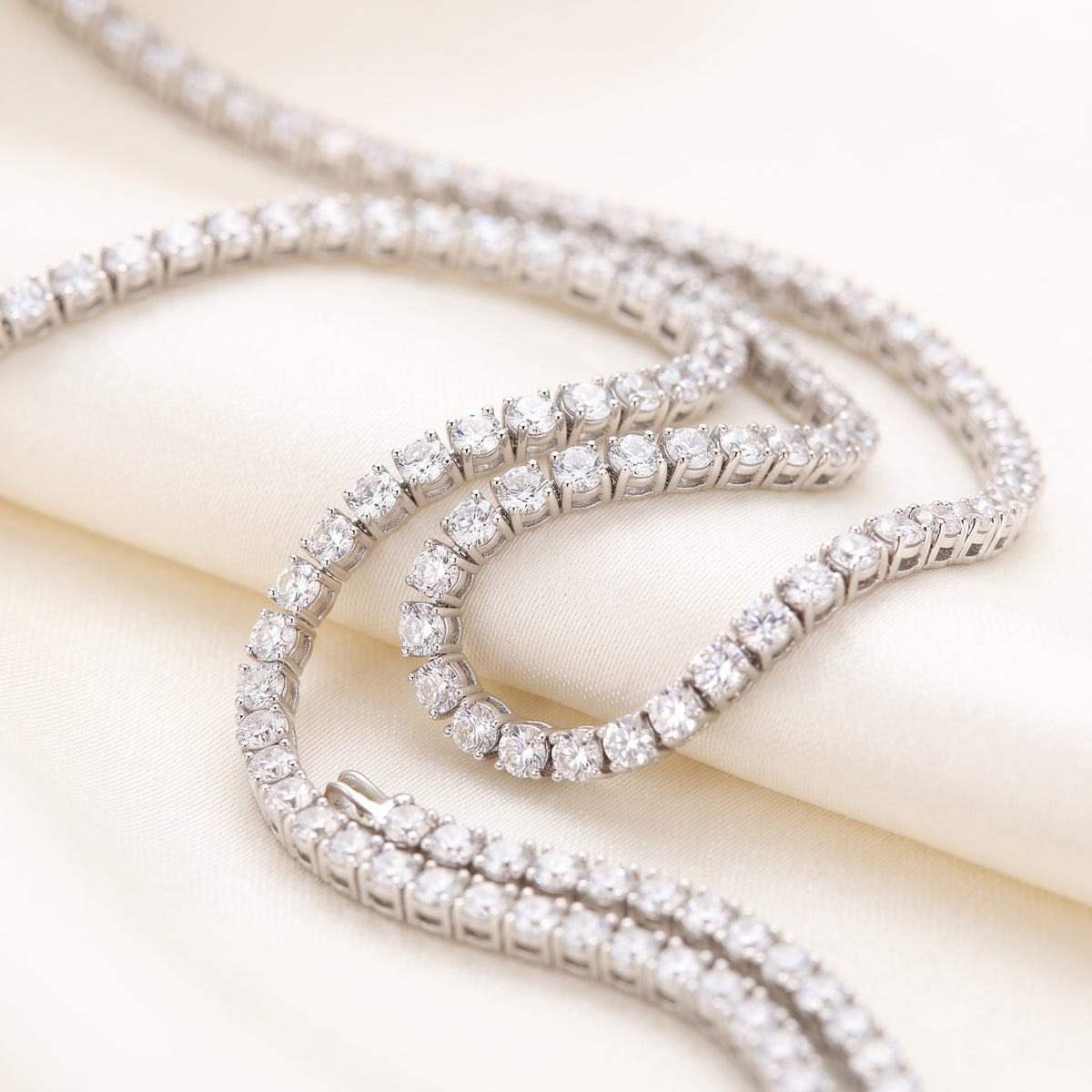 4mm Moissanite Tennis Chain — Sterling Silver