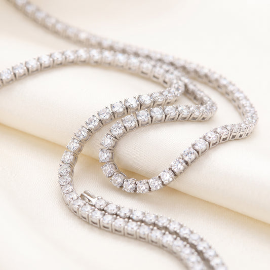 3mm Moissanite Tennis Chain — Sterling Silver