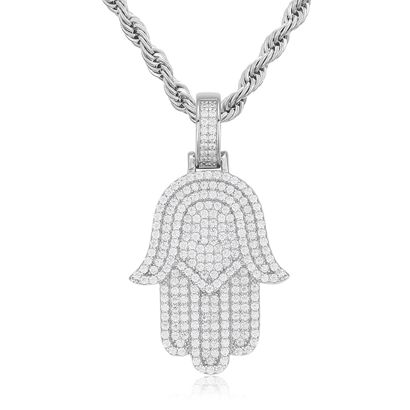 Moissanite Hamsa Pendant