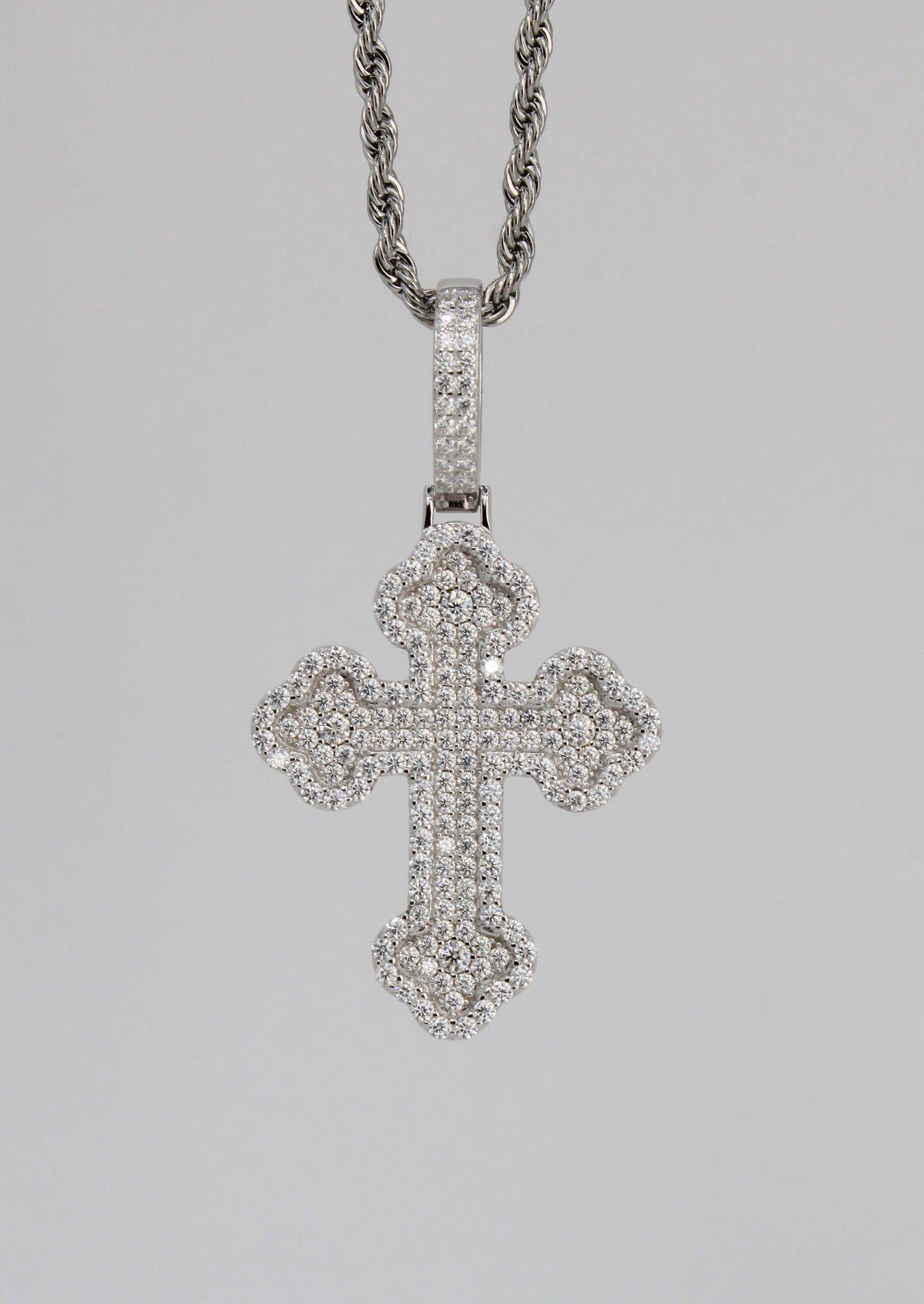Moissanite Clover Cross Pendant