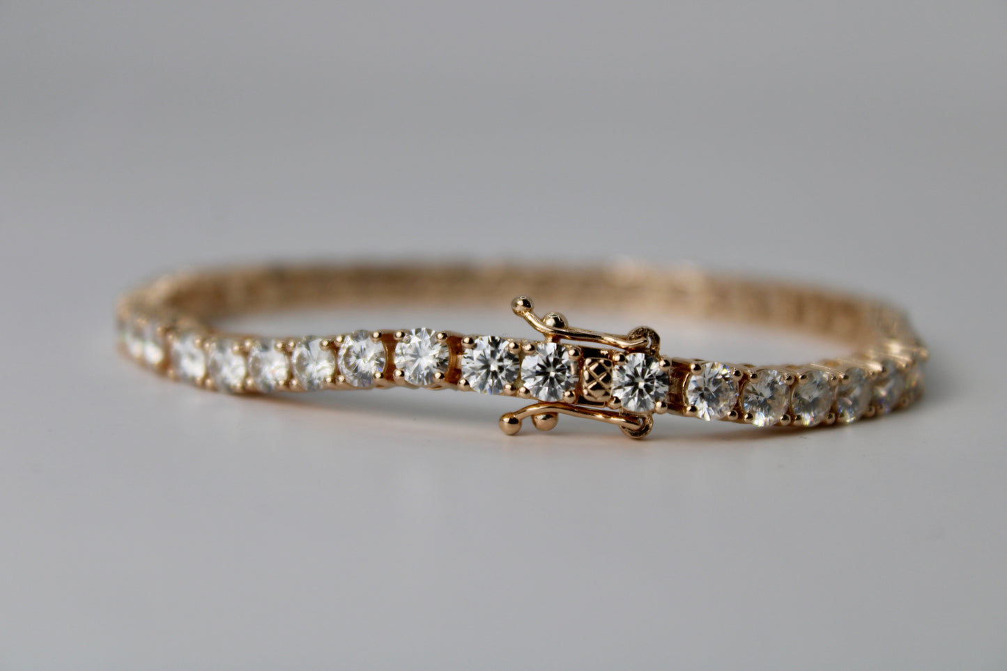 Rose Gold Moissanite Tennis Bracelet