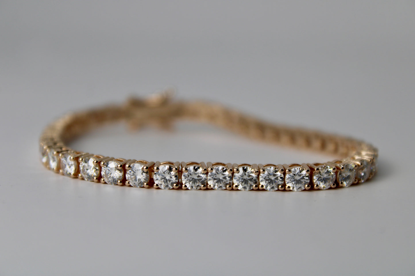 Rose Gold Moissanite Tennis Bracelet