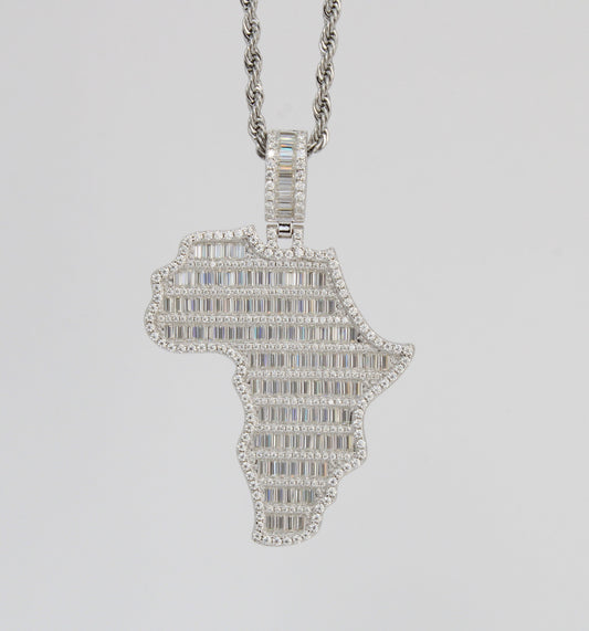 Moissanite Baguette Africa Pendant