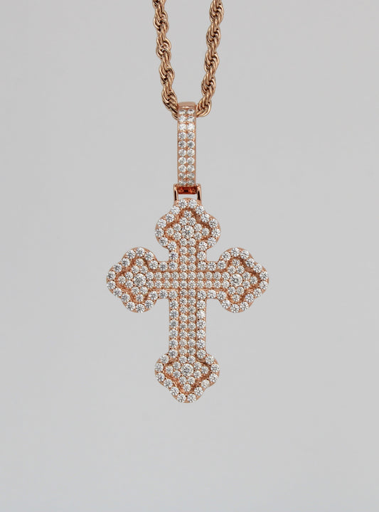 Moissanite Clover Cross Pendant