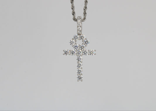 Moissanite 5mm Ankh Pendant