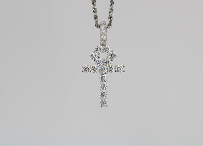 Moissanite 5mm Ankh Pendant