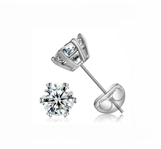 Moissanite 6 Prong Earrings