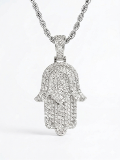 Pendentif Hamsa en moissanite