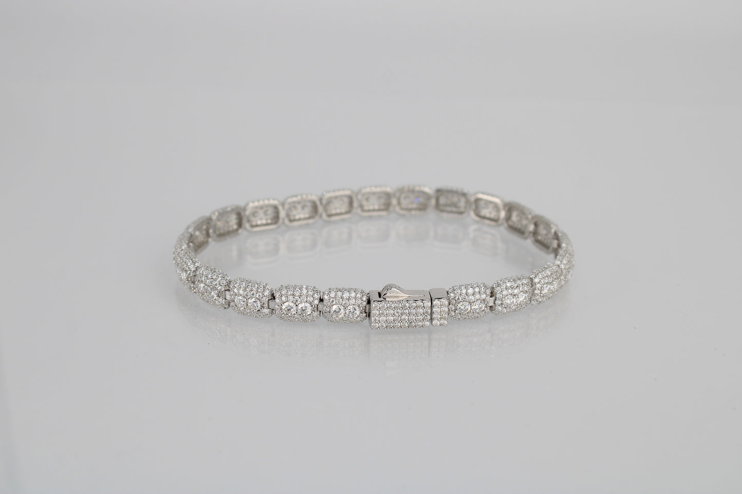 Moissanite Dual Stone Cluster Bracelet