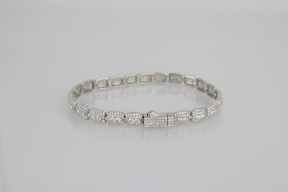 Moissanite Dual Stone Cluster Bracelet