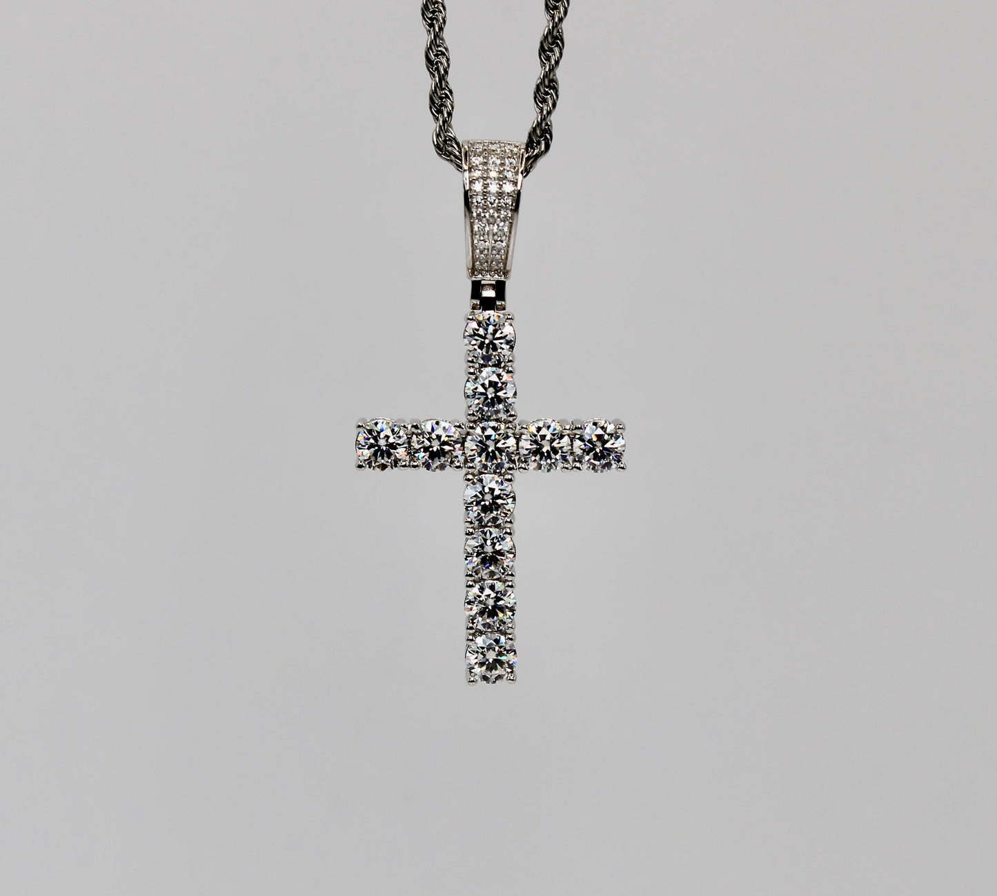 Moissanite Cross Pendant 5mm