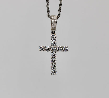 Moissanite Cross Pendant 5mm