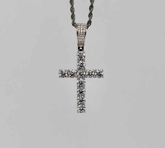 Moissanite Cross Pendant 5mm