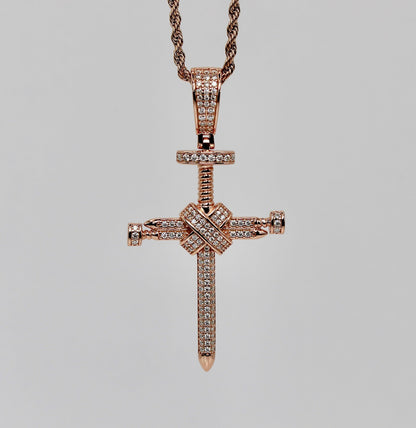 Moissanite Nail Cross Pendant