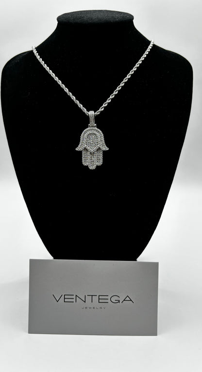 Moissanite Hamsa Pendant