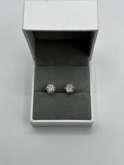 Moissanite 6 Prong Earrings