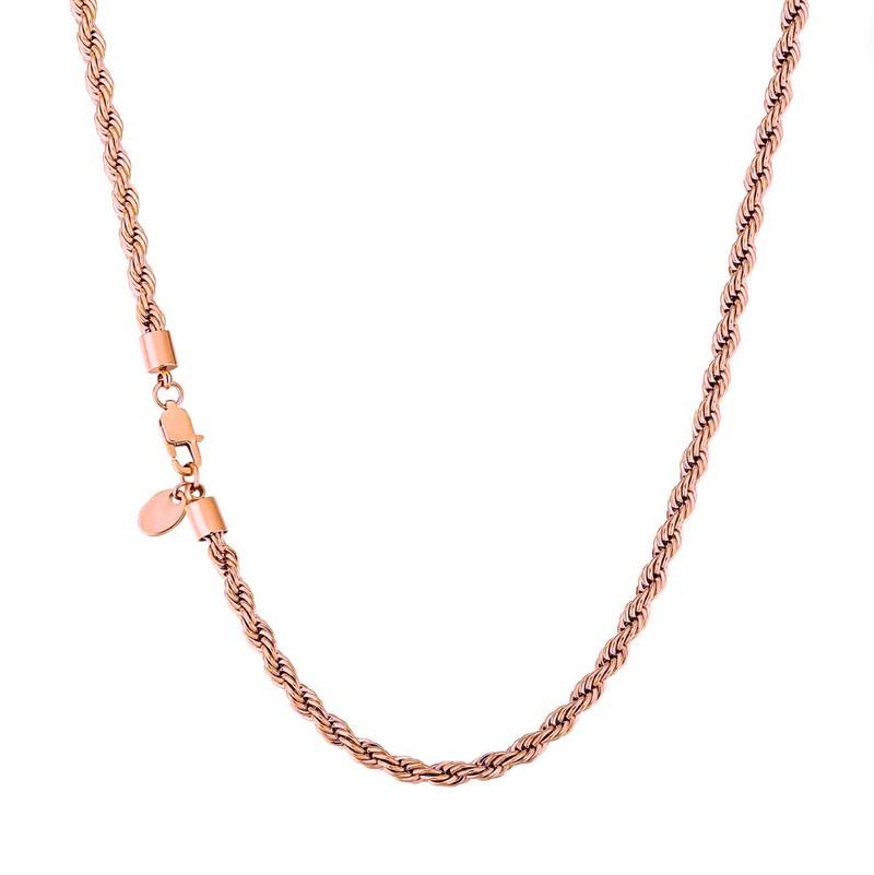 Chaîne torsadée en or rose 